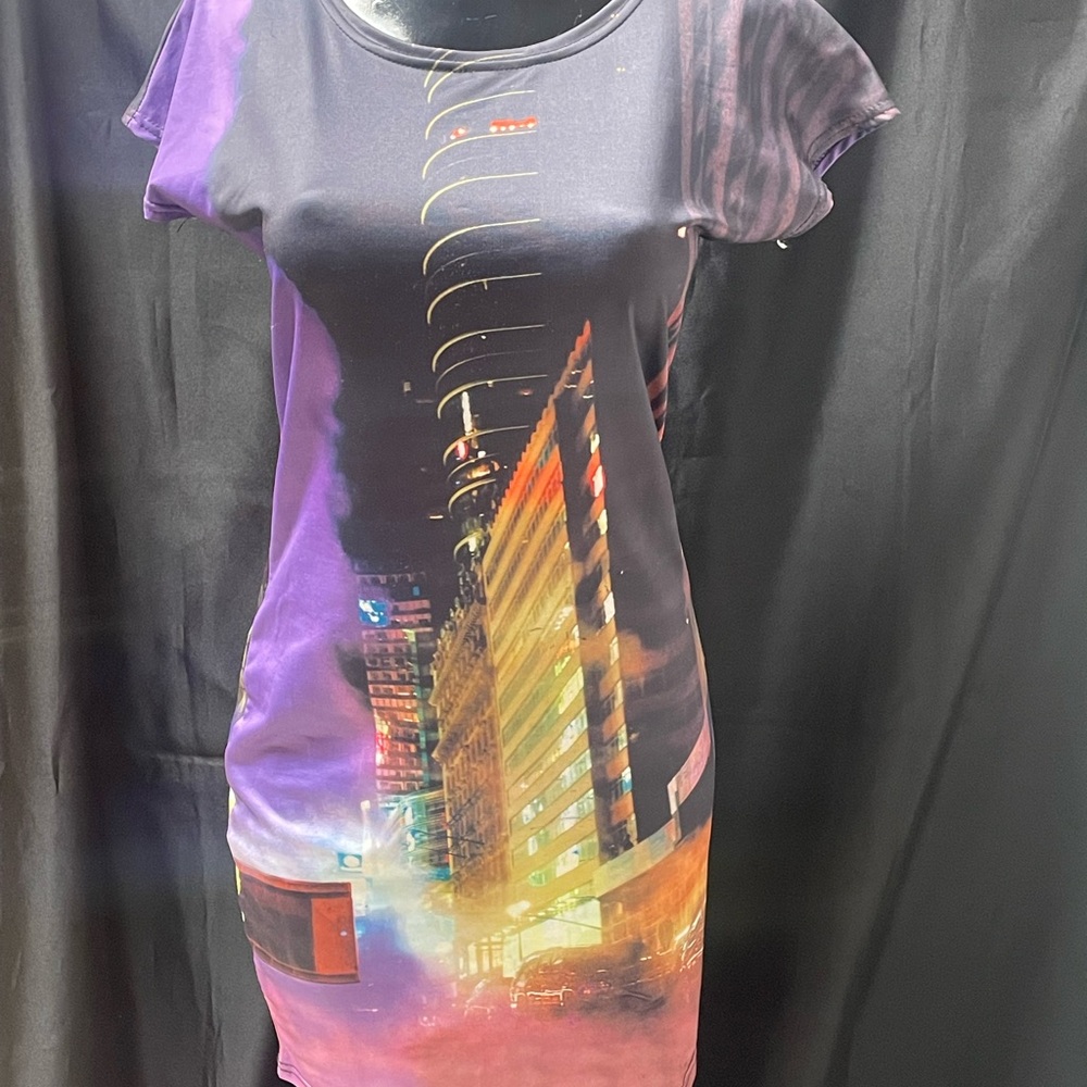Fashion Nova Vibrant Cityscape Mini Dress